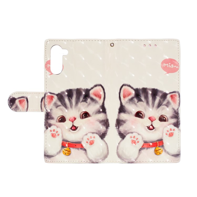 Pattern Printing Light Spot Decor Leather Wallet Shell for Samsung Galaxy Note 10 - Cat-6