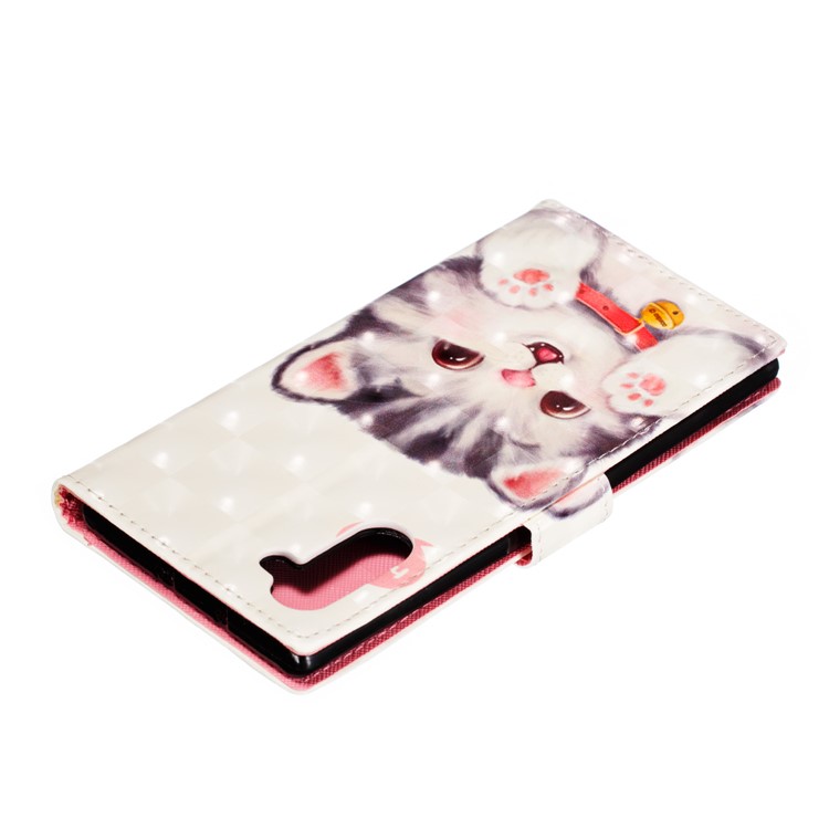 Pattern Printing Light Spot Decor Leather Wallet Shell for Samsung Galaxy Note 10 - Cat-9