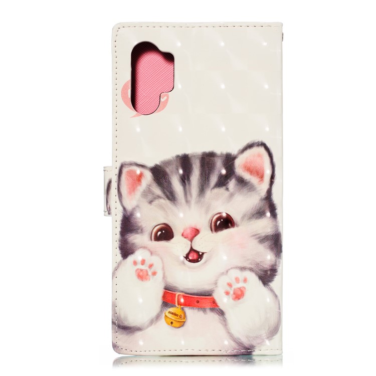 Pattern Printing Light Spot Decor Wallet Leather Case for Samsung Galaxy Note 10 Plus - Cat-4