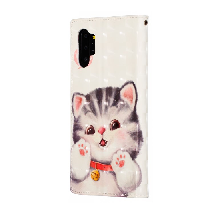 Pattern Printing Light Spot Decor Wallet Leather Case for Samsung Galaxy Note 10 Plus - Cat-6