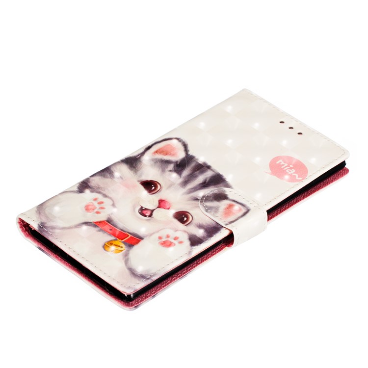 Pattern Printing Light Spot Decor Wallet Leather Case for Samsung Galaxy Note 10 Plus - Cat-8