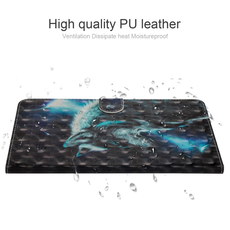 Printing Style Light Spot Decor Leather Wallet Phone Cover for Samsung Galaxy Tab A 8.0 Wi-Fi (2019) SM-T290/T295 - Wolf-8