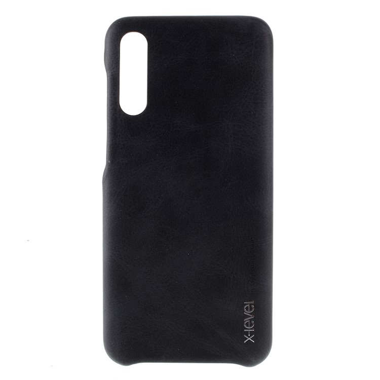 X-LEVEL Vintage Series PU Leather Coated PC Phone Casing for Samsung Galaxy A50 - Black-1