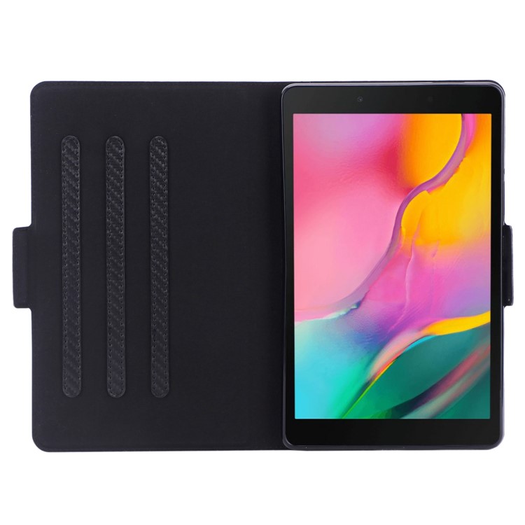 WY-1595A Ultra-thin Carbon Fiber Texture Stand Leather Flip Case for Samsung Galaxy Tab A 8.0 Wi-Fi (2019) SM-T290/SM-T295 - Black-8