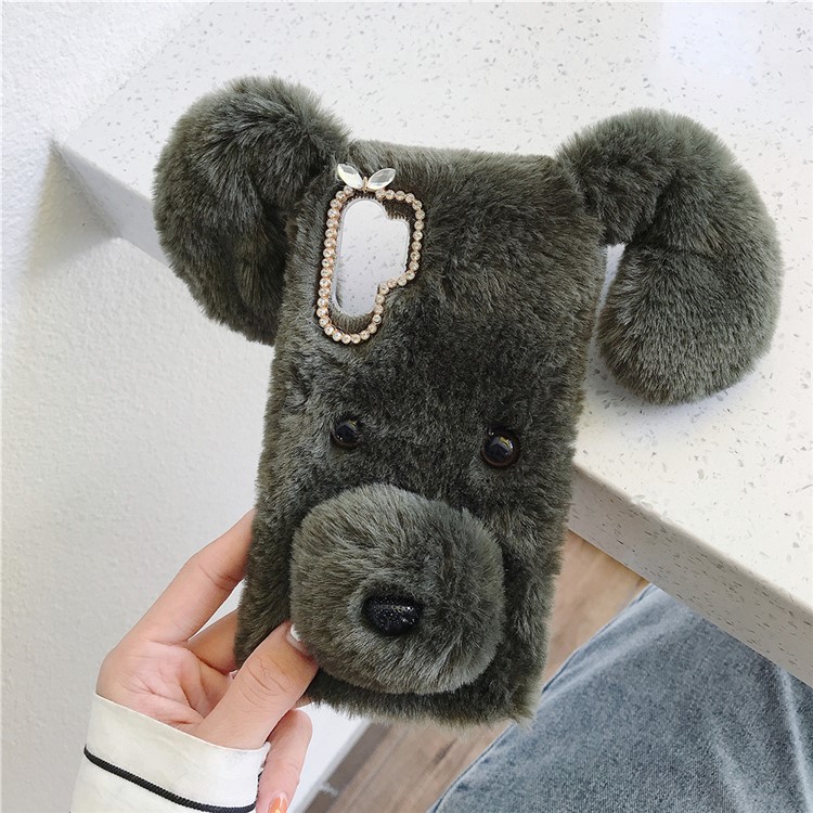 

Lucky Dog Shape Fur Coated Soft TPU Protective Shell for Samsung Galaxy Note 10 Plus/10 Plus 5G - Dark Green, Galaxy Note 10 Plus