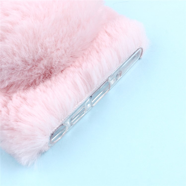 Dog Pattern Fluffy Fur Coated TPU Phone Case for Samsung Galaxy Note 10 - Pink-4