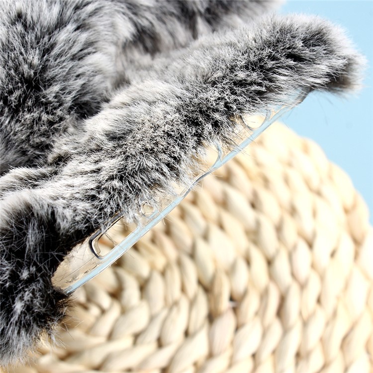3D Mouse Fluffy Fur Coated Rhinestone TPU Phone Cover for Samsung Galaxy A50/A50s/A30s - Dark Grey-5