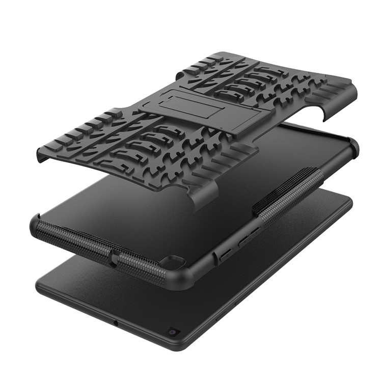 Шаблон Шин PC + TPU Hybrid Pablet Case с Kickstand Для Samsung Galaxy Tab A 8.0 Wi-Fi (2019) SM-T290 - Черный