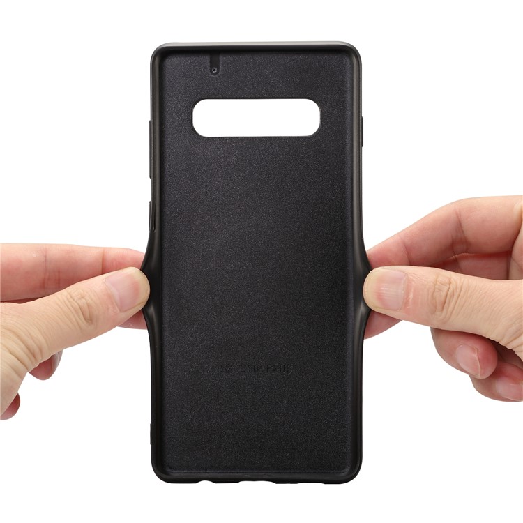 PU Leather Coated TPU Protective Case with Card Slot for Samsung Galaxy S10 Plus - Black-4