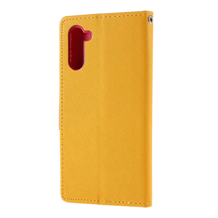 MERCURY GOOSPERY Leather Wallet Case for Samsung Galaxy Note 10 / Note 10 5G - Yellow-4