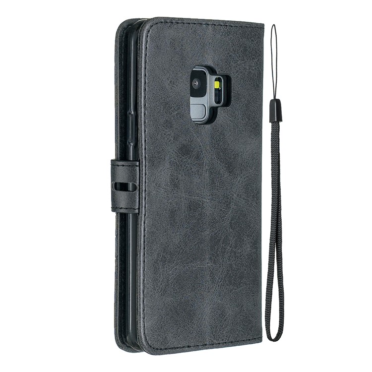 Carteira De Couro Stand Case Para Samsung Galaxy S9 SM-G960 - Preto-3