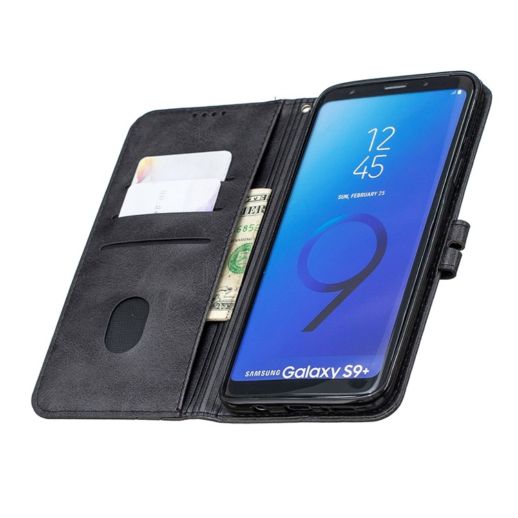 Funda Con Soporte De Billetera De Cuero De PU Para Samsung Galaxy S9 Plus SM-G965 - Negro-8