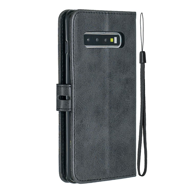 Кожаный Чехол-подставка Для Samsung Galaxy S10 - Черный-3