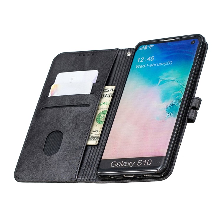 Кожаный Чехол-подставка Для Samsung Galaxy S10 - Черный-8