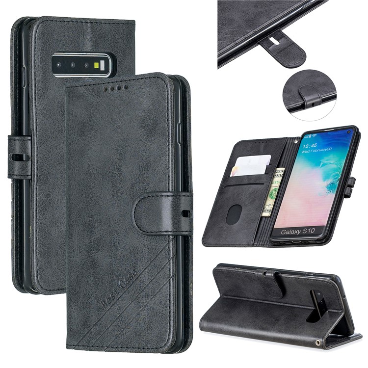 Étui En Cuir Avec Fentes Pour Cartes Pour Samsung Galaxy S10 Plus - Noir-1