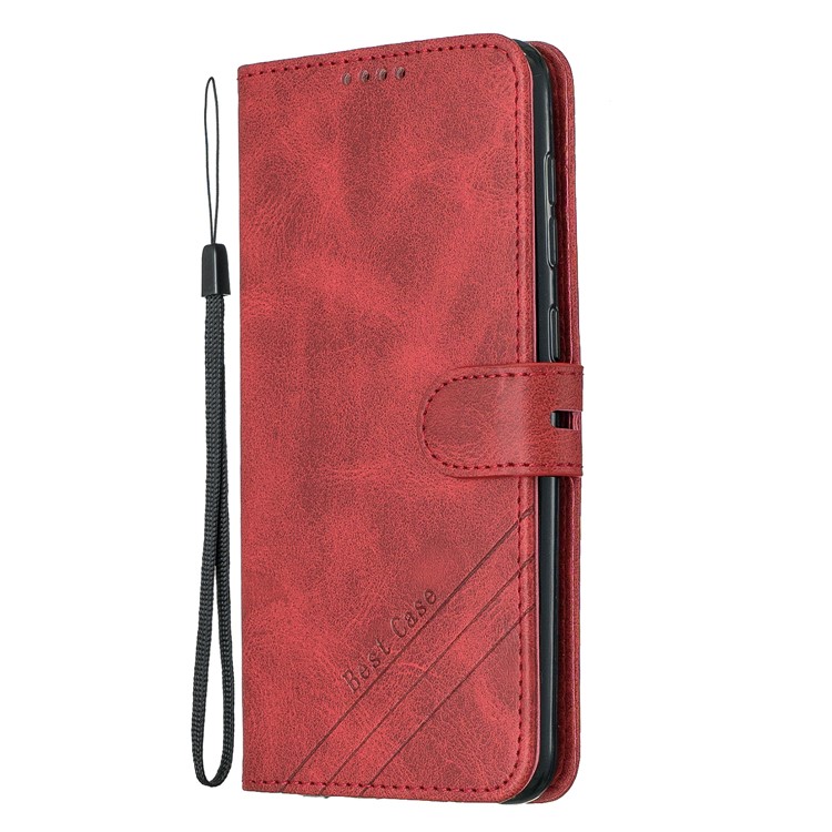 Caso De Suporte De Carteira De Couro PU Para Samsung Galaxy A20e - Vermelho-2