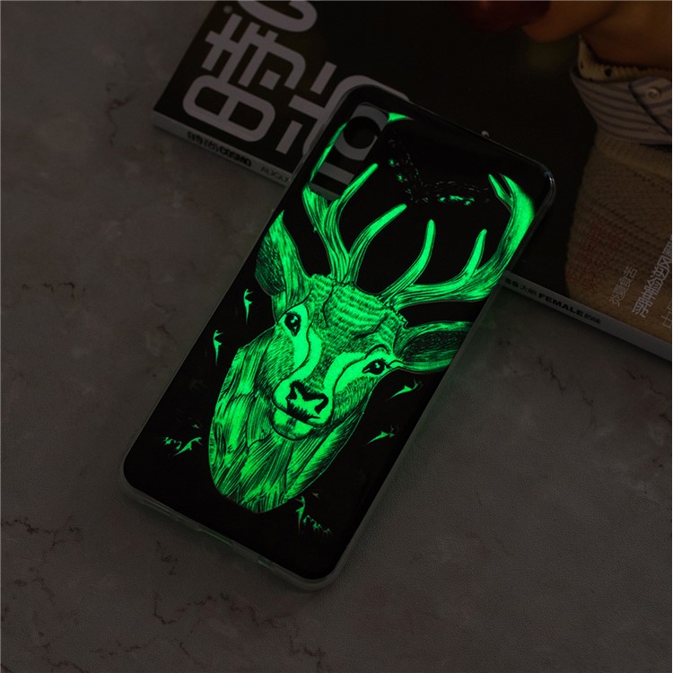 Noctilucent Pattern Printing IMD Soft TPU Back Case for Samsung Galaxy A50 - Elk Pattern-2