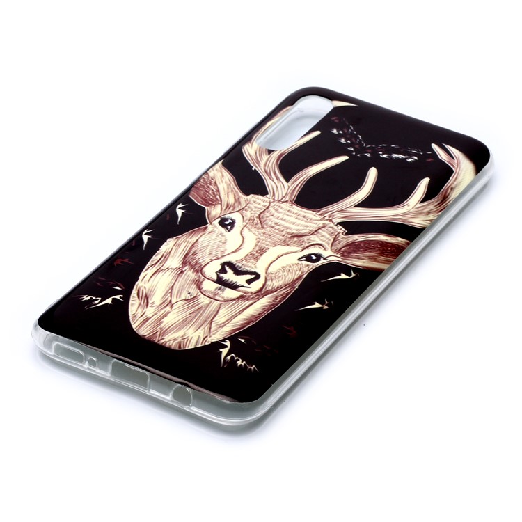 Noctilucent Pattern Printing IMD Soft TPU Back Case for Samsung Galaxy A50 - Elk Pattern-3