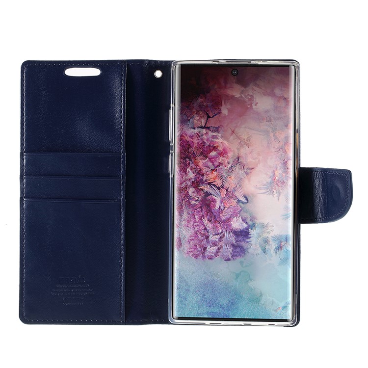 MERCURY GOOSPERY Bravo Diary Leather Wallet Case for Samsung Galaxy Note 10 Plus / Note 10 Plus 5G - Dark Blue-9