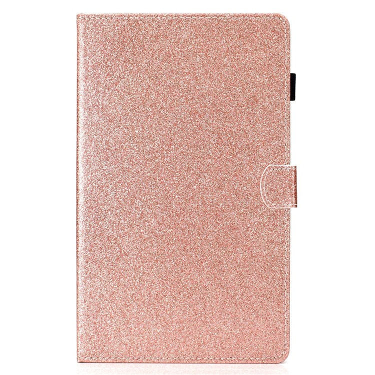 Poworgry Powder Stand PU Couro + Estojo TPU Para Samsung Galaxy Tab A 8.0 Wi-Fi (2019) SM-T290/Galaxy Tab A 8.0 LTE (2019) SM-T295 - Rosa Ouro