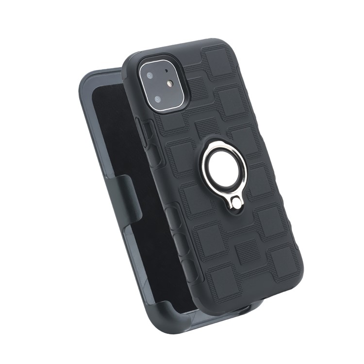 Geometric Pattern TPU PC Hybrid Phone Cover with Kickstand Belt Clip for iPhone (2019) 5.8-inch - Black-7