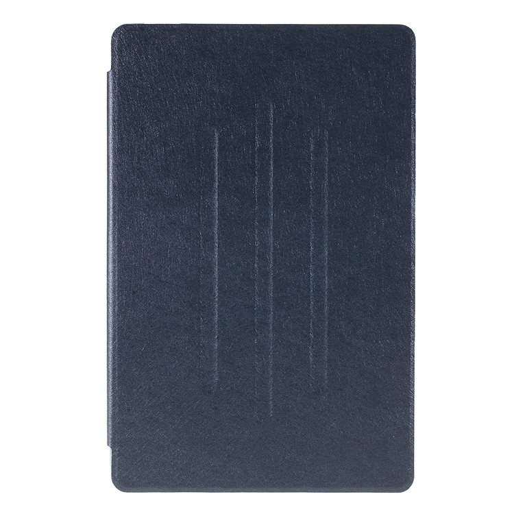 Silk Texture Tri-fold Stand Leather Tablet Protective Case for Samsung Galaxy Tab S6 SM-T860 (Wi-Fi) - Dark Blue-1