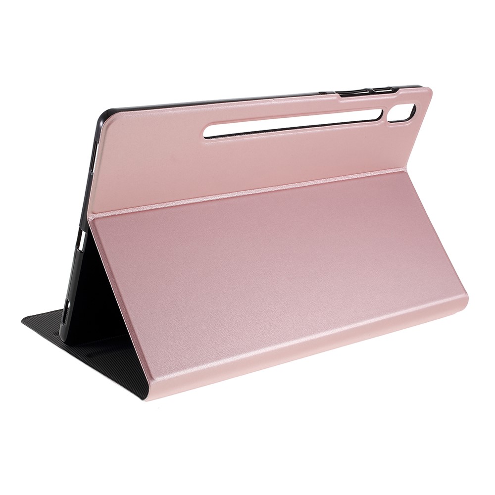 Case de Protección de Tableta de Soporte de Cuero PU Para Samsung Galaxy Tab S6 T860 - Oro Rosa