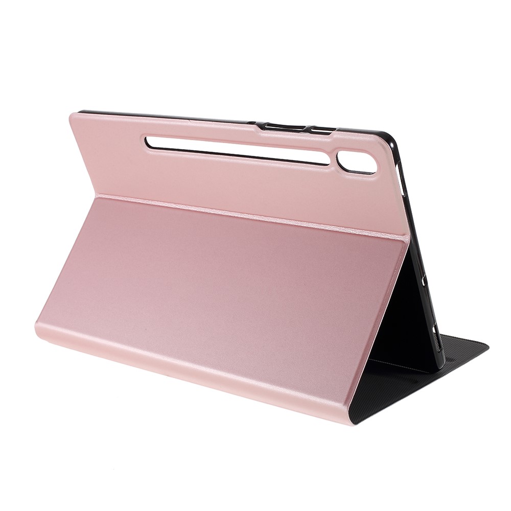 PU Leder Stand Tablet Schutzhülle Für Samsung Galaxy Tab S6 T860 - Roségold