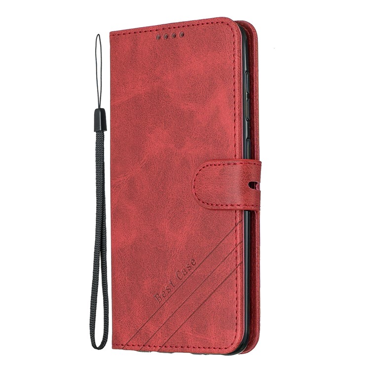 Carteira De Couro Stand Case Para Samsung Galaxy A50 - Vermelho-2