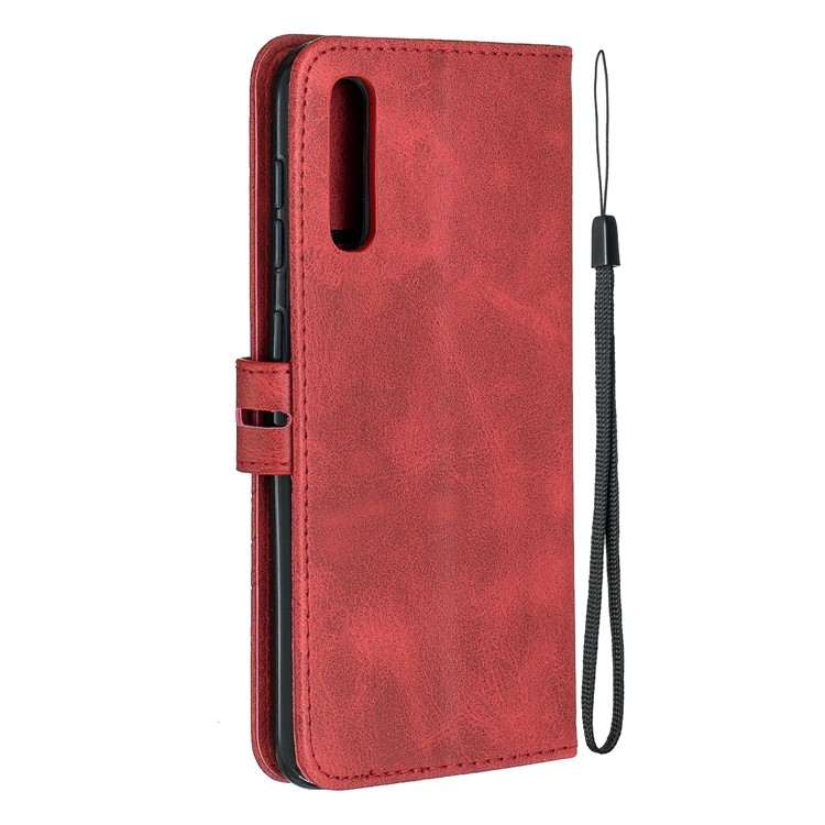 Carteira De Couro Stand Case Para Samsung Galaxy A50 - Vermelho-3