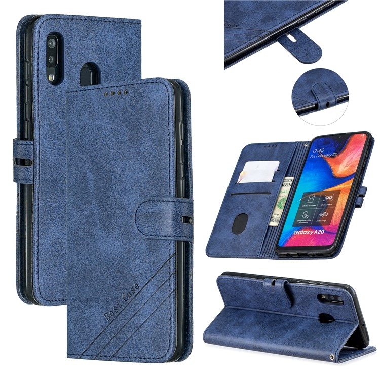 Wallet Leather Stand Case for Samsung Galaxy A40 - Blue-1
