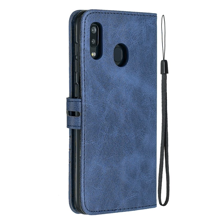 Wallet Leather Stand Case for Samsung Galaxy A40 - Blue-3