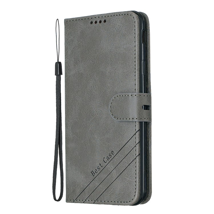 PU Leather Wallet Stand Shell Casing for Samsung Galaxy J4+/J4 Plus - Grey-2