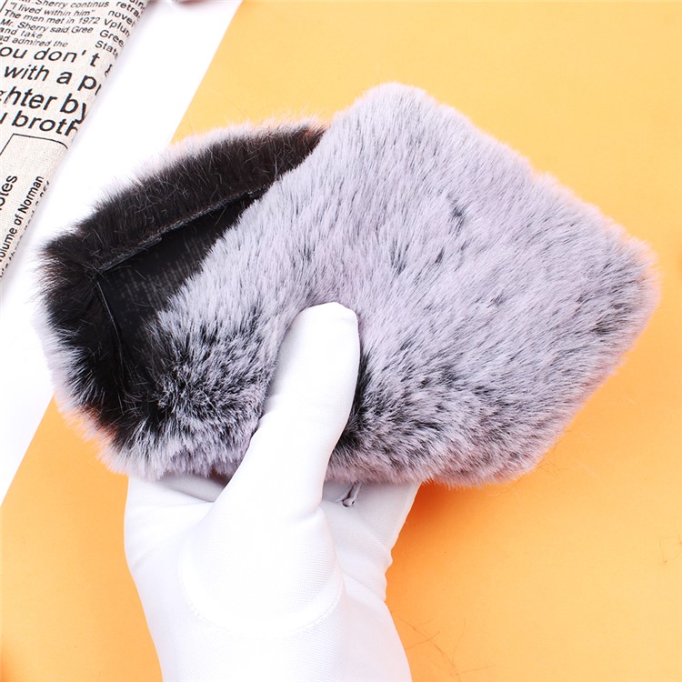 Soft Fur Coated Rhinestone Decor TPU Back Case for Samsung Galaxy Note 10/Note 10 5G - Black-4