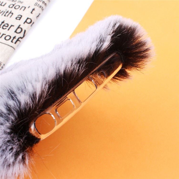 Soft Fur Coated Rhinestone Decor TPU Back Case for Samsung Galaxy Note 10/Note 10 5G - Black-6