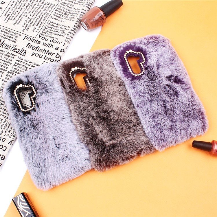 Soft Fur Coated Rhinestone Decor TPU Back Case for Samsung Galaxy Note 10/Note 10 5G - Black-7