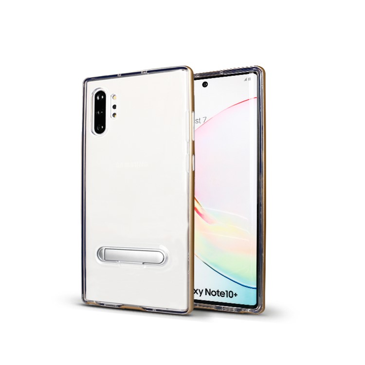 

Hybrid Clear Back PC + TPU Kickstand Case for Samsung Galaxy Note 10 Plus / Note 10 Plus 5G - Brown, Galaxy Note 10 Plus