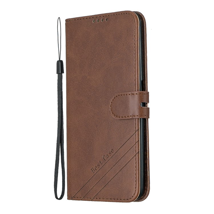 PU Leather Wallet Stand Casing for Samsung Galaxy A90 / A80 - Coffee-5