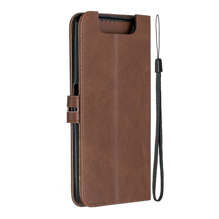 PU Leather Wallet Stand Casing for Samsung Galaxy A90 / A80 - Coffee-6