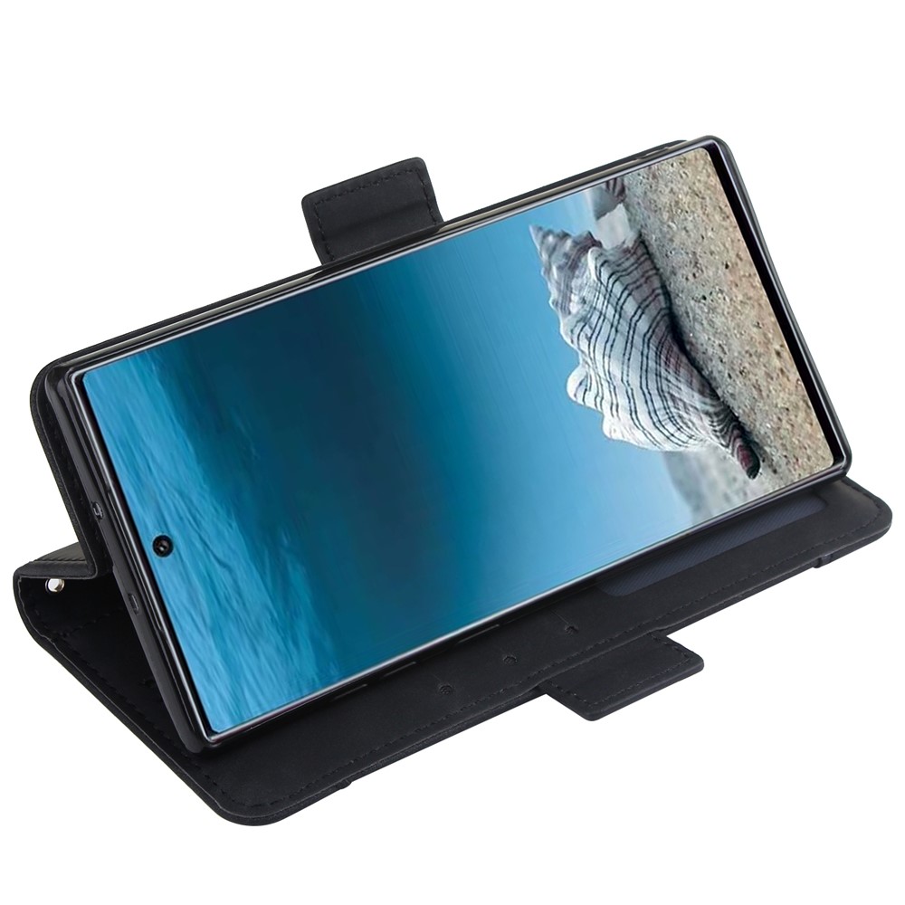 Leather Wallet Stand Phone Cover with Multiple Card Slots for Samsung Galaxy Note 10 Plus 5G/10 Plus - Black-4