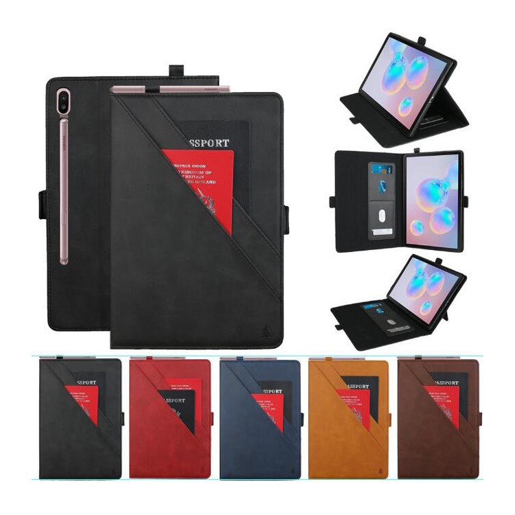 Double Stands Leather Tablet Cover Shell for Samsung Galaxy S6 T860 - Black-9