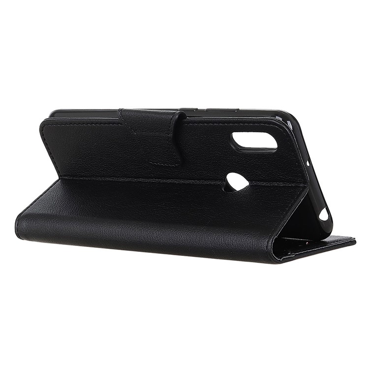 Litchi Texture PU Leather Wallet Stand Phone Casing for Samsung Galaxy A10s - Black-5