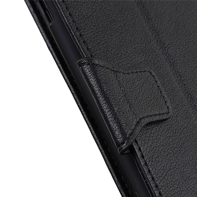 Litchi Texture PU Leather Wallet Stand Phone Casing for Samsung Galaxy A10s - Black-9
