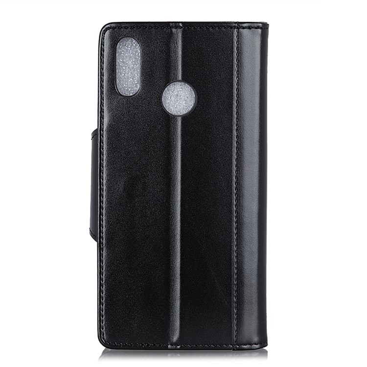 Cowhide Texture Wallet Stand Flip Leather Phone Cover for Samsung Galaxy A10s - Black-3