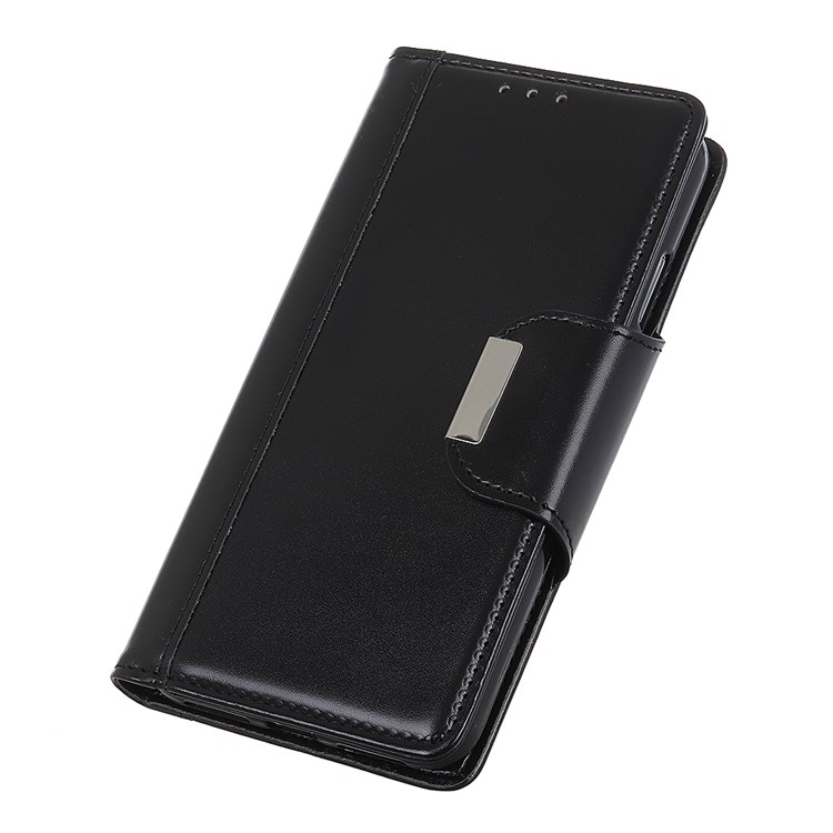 Cowhide Texture Wallet Stand Flip Leather Phone Cover for Samsung Galaxy A10s - Black-6