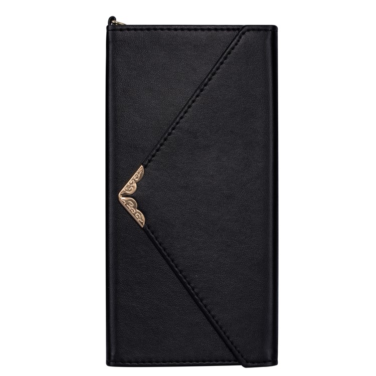 Envelope Style Leather Wallet Case with Lanyard for Samsung Galaxy Note 10 Plus 5G / Note 10 Plus - Black-6