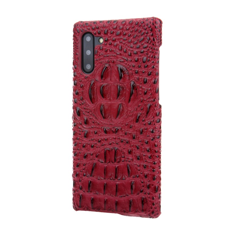 Alligator Skin Cowhide Leather Coated PC Cover Casing for Samsung Galaxy Note 10/Note 10 5G - Red-2