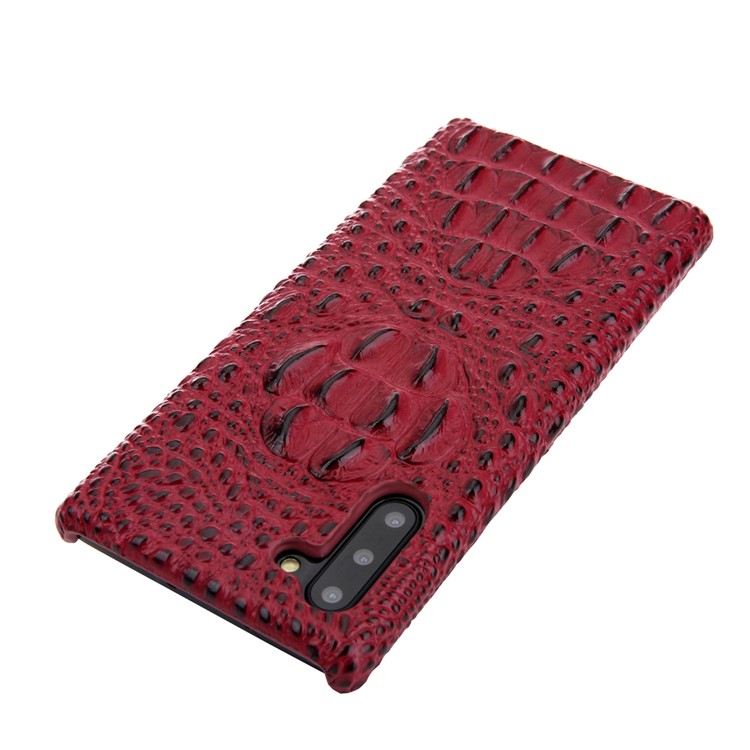 Alligator Skin Cowhide Leather Coated PC Cover Casing for Samsung Galaxy Note 10/Note 10 5G - Red-4