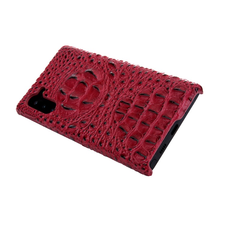 Alligator Skin Cowhide Leather Coated PC Cover Casing for Samsung Galaxy Note 10/Note 10 5G - Red-5