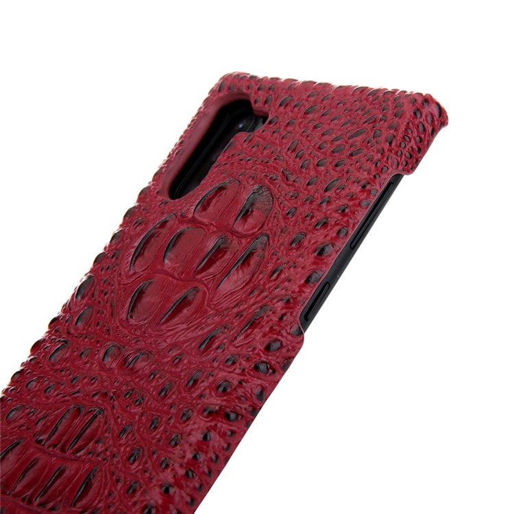 Alligator Skin Cowhide Leather Coated PC Cover Casing for Samsung Galaxy Note 10/Note 10 5G - Red-6